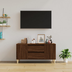 Comodă TV, stejar maro, 102x44,5x50 cm, lemn prelucrat - V819603V - Img 3