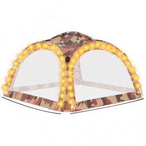 Cort de petrecere cu LED și 4 pereți, camuflaj, 3,6x3,6x2,3 m - V93078V - Img 4