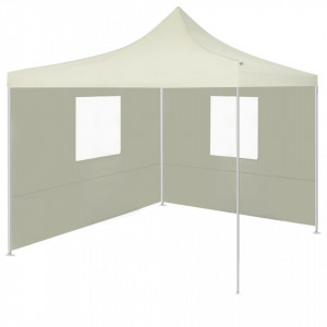 Cort de petrecere pliabil cu 2 pereți, crem, 2 x 2 m, oțel - V48881V - Img 2