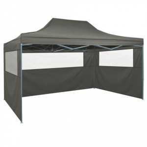 Cort de petrecere pliabil cu 3 pereți, antracit, 3 x 4 m, oțel - V48896V - Img 2
