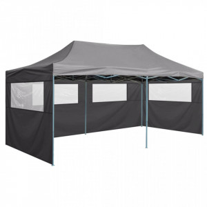 Cort de petrecere pliabil cu 4 pereți, antracit, 3 x 6 m, oțel - V48867V