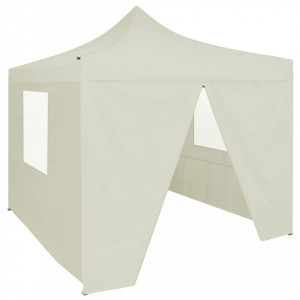 Cort de petrecere pliabil cu 4 pereți, crem, 2 x 2 m, oțel - V48882V - Img 2