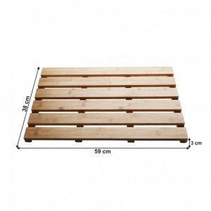 Covor antiderapant pentru baie, bambus natural lăcuit, 59x38x3 cm - TP272283 - Img 10