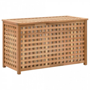 Cufăr de rufe, 77,5x37,5x46,5 cm, lemn masiv de nuc - V247602V - Img 2