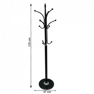 Cuier tip pom, 37x37x175 cm, metal / marmură neagră - TP234452 - Img 2