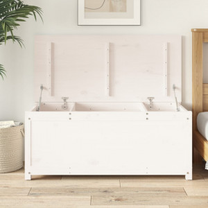 Cutie de depozitare, alb, 110x50x45,5 cm, lemn masiv de pin - V823540V - Img 2