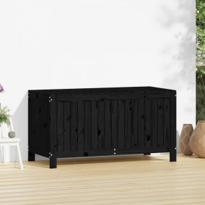 Cutie de depozitare grădină, negru, 121x55x64 cm lemn masiv pin - V823847V - Img 3