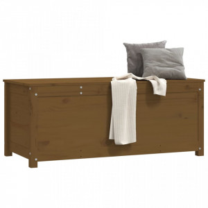 Cutie de depozitare, maro miere, 110x50x45,5 cm, lemn masiv pin - V823542V - Img 4