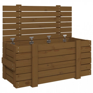 Cutie de depozitare, maro miere, 91x40,5x42 cm, lemn masiv pin - V825001V