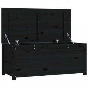 Cutie de depozitare, negru, 110x50x45,5 cm, lemn masiv de pin - V823543V - Img 1