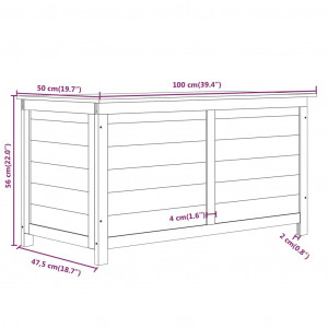 Cutie de perne de exterior antracit 100x50x56cm lemn masiv brad - V152168V - Img 2