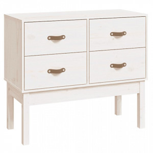 Dulap consolă, Alb, 90x40x78 cm, lemn masiv de pin - V821740V