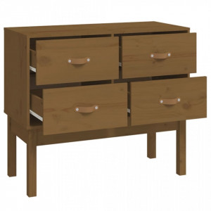 Dulap consolă, maro miere, 90x40x78 cm, lemn masiv de pin - V821742V - Img 4