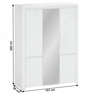 Dulap cu oglindă, alb lucios - TP303556 - Img 2