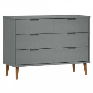 Dulap cu sertare , gri, 113x40x80 cm, lemn masiv de pin - V350509V