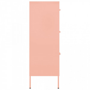 Dulap cu sertare, roz, 80x35x101,5 cm, oțel - V336148V - Img 4