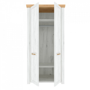 Dulap cu spaţiu pt. umeraşe, culoarea stejar craft auriu / culoarea stejar craft alb - TP264014 - Img 3