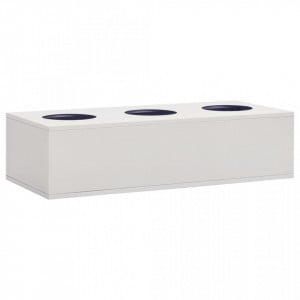Dulap cu ușă glisantă și jardinieră, gri deschis, oțel - V3095264V
