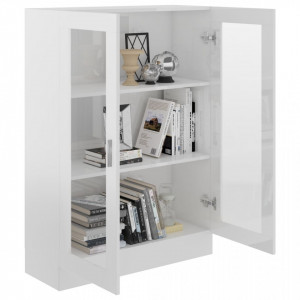 Dulap cu vitrina, alb extralucios, 82,5 x 30,5 x 115 cm, PAL - V802756V - Img 4