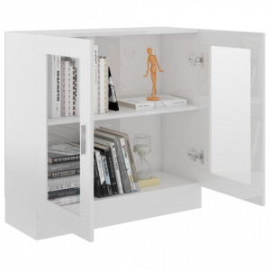 Dulap cu vitrina, alb extralucios, 82,5 x 30,5 x 80 cm, PAL - V802747V - Img 4