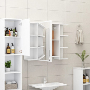 Dulap de baie cu oglinda, alb, 80 x 20,5 x 64 cm, PAL - V802606V - Img 3