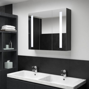Dulap de baie cu oglindă și LED, 89x14x62 cm - V325544V - Img 2
