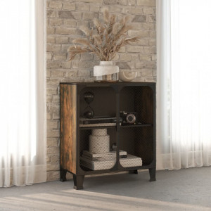 Dulap de depozitare în stil rustic,maro,72x36x82cm,metal și MDF - V335907V - Img 2