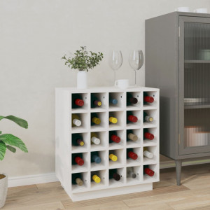 Dulap de vinuri, alb, 55,5x34x61 cm, lemn masiv de pin - V821528V - Img 2