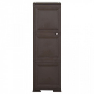 Dulap din plastic, 40x43x125 cm, maro, design de lemn - V340606V