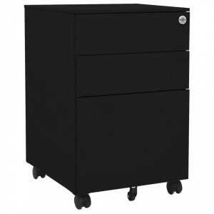 Dulap dosare mobil, negru, 39x45x60 cm, oțel - V335980V - Img 2