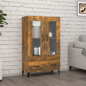Dulap înalt, stejar fumuriu, 70x31x115 cm, lemn prelucrat - V817480V - Img 2