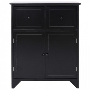 Dulap lateral, negru, 60 x 30 x 75 cm, lemn de paulownia - V284105V