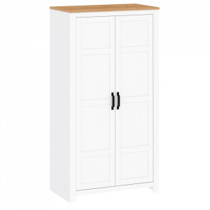 Dulap pt. umeraşe, alb alba și culoarea stejar craft auriu - TP263915 - Img 1
