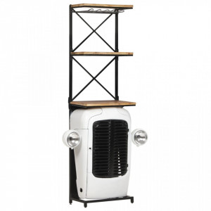 Dulap vinuri design tractor alb 49x31x170cm mango nefinisat - V320487V - Img 1