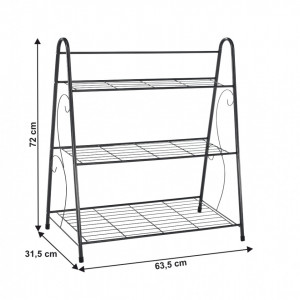 Etajeră, pantofar cu 3 rafturi, gri închis, 63x72x31 cm - TP275002 - Img 3