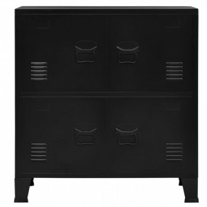 Fiset cu 4 usi, negru, 75 x 40 x 80 cm, otel, industrial - V145358V - Img 3