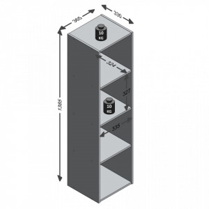 FMD Raft vertical cu 4 compartimente, stejar - V428753V - Img 4