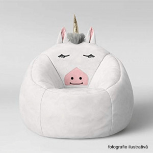 Fotoliu tip sac unicorn, alb - TP264948 - Img 2