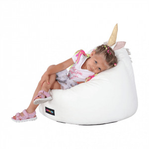 Fotoliu tip sac unicorn, alb - TP264948 - Img 3