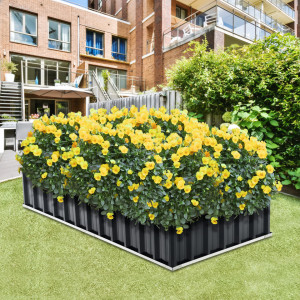 Jardiniera gradina, 174 x 90 x 30 cm, otel galvanizat - P79710051