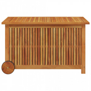 Ladă de depozitare de grădină cu roți, 90x50x58 cm, lemn acacia - V319711V - Img 4