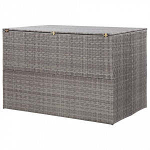 Lada de depozitare de gradina, gri, 150x100x100 cm, poliratan - V46467V - Img 3