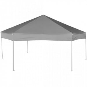 Marchiză hexagonală pliabilă, 6 pereți laterali, gri, 3,6x3,1 m - V42111V - Img 4