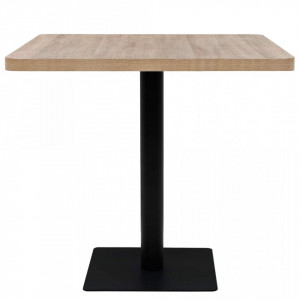 Masa bistro, MDF si otel, patrata, 80x80x75 cm, culoare stejar - V245614V - Img 3