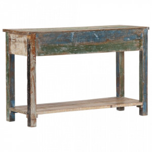 Masa consola, 120 x 40 x 75 cm, lemn masiv reciclat - V247925V - Img 4