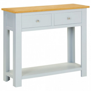 Masa consola, 83 x 30 x 73 cm, lemn masiv de stejar - V288635V - Img 1