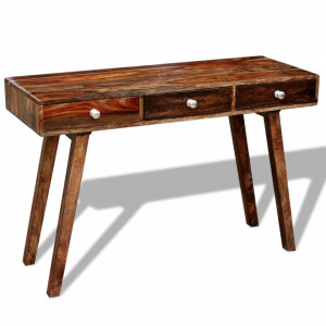 Masa consola cu 3 sertare, 76 cm, lemn masiv de sheesham - V242463V - Img 2