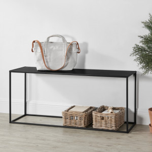 Masa consola de perete, 50 x 115 x 32 cm, negru mat - P65461665 - Img 1