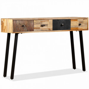 Masa consola Lemn masiv de tec reciclat 120x30x76 cm - V245403V - Img 1