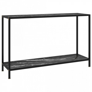 Masa consola, negru, 120 x 35 x 75 cm, sticla securizata - V322842V